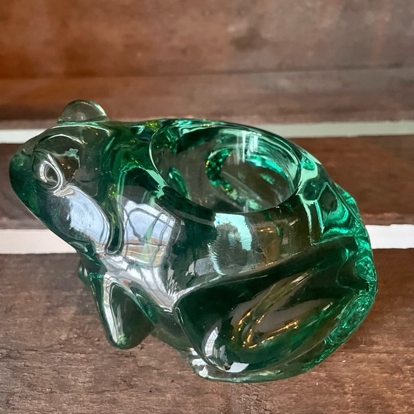Indiana Glass Spanish Green Frog Votive Candle Holder - Picture 4 of 4